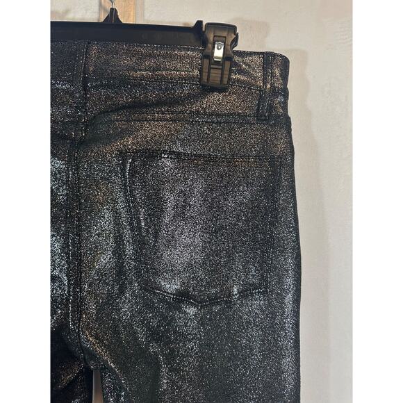 $1,198 FRAME Womens Pant 27 Gunmetal Metallic Lambs Leather Le High Straight A14 - Picture 9 of 14